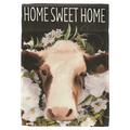Recinto 13 x 18 in. Home Sweet Home Cow Floral Printed Garden Flag RE3463916